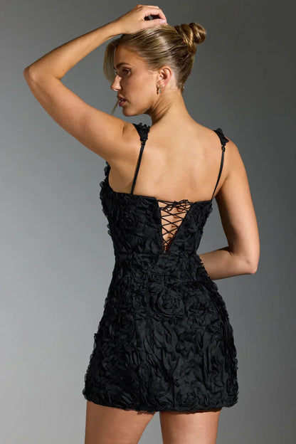 Flower Corset Mini Dress - Flower