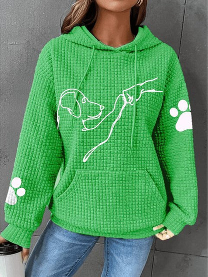 Warm Ladies Hoodie with Dog Design – Selma