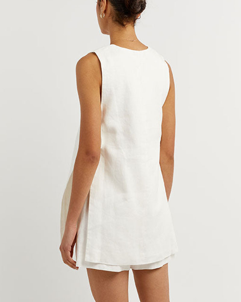Women's Zomerset with sleeveless gilet and high-waisted shorts – Sylvie