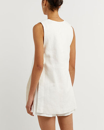 Women's Zomerset with sleeveless gilet and high-waisted shorts – Sylvie