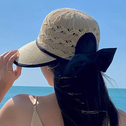 Braided summer hat with bow detail – Norah