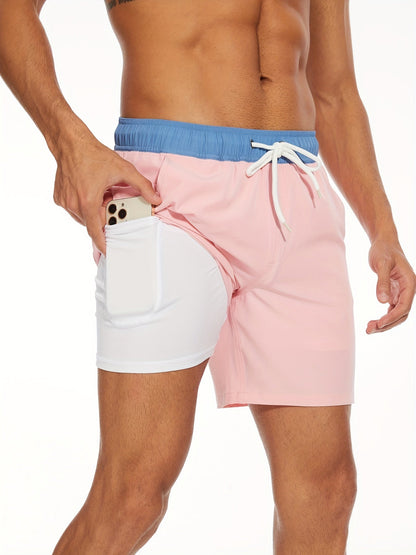 Quick-drying men's swim shorts with stretch & mobile phone pocket – Jonas