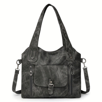 Vintage-Style Vegan Leather Shoulder Bag - Marivelle