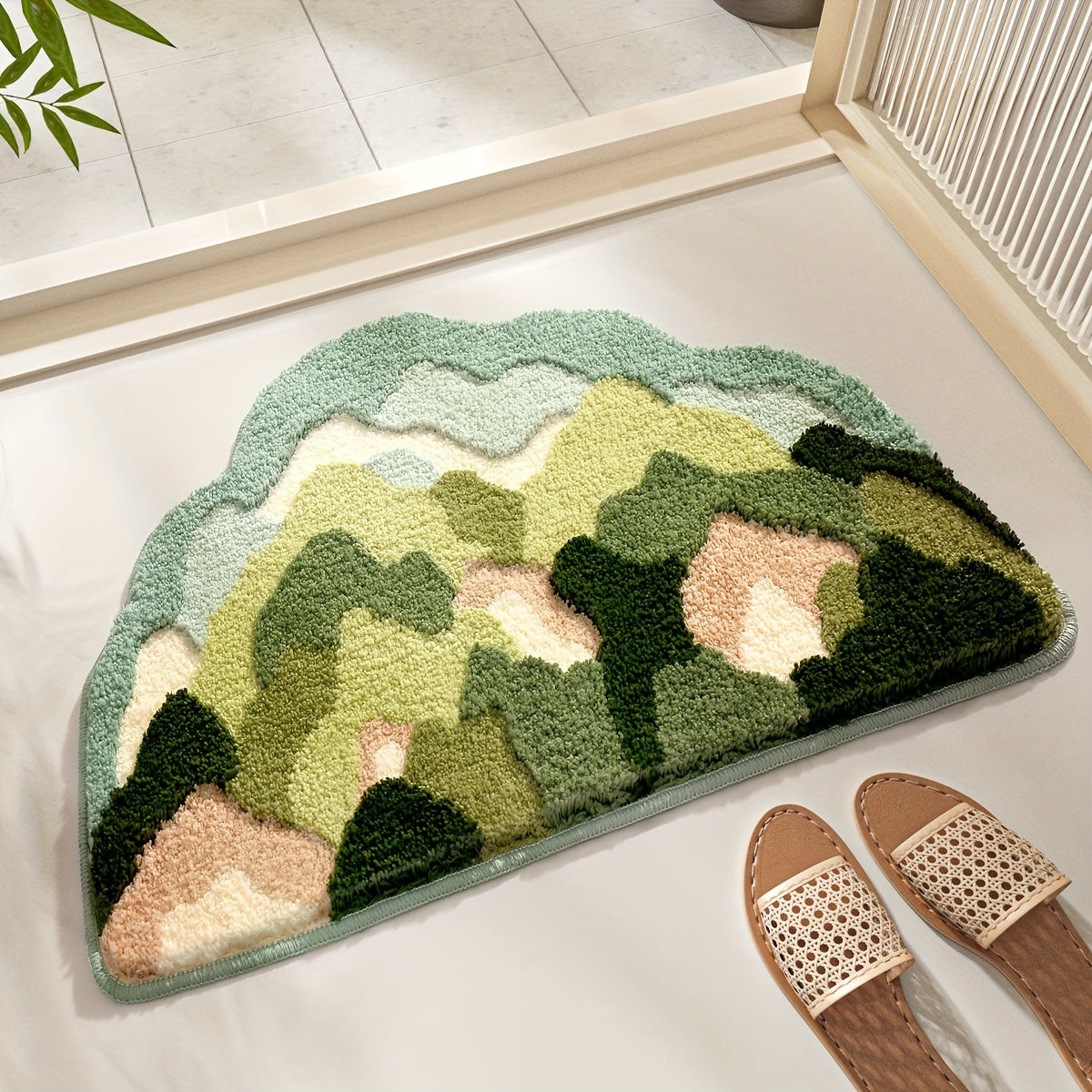 Luxury Bath Mat with Floral Pattern, Extra Soft and Absorbent - Florina