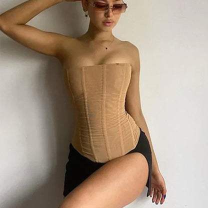 Mesh Slimming Corset Top – Caia