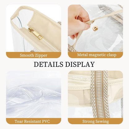 Buy 1, Get 1 FREE – Extra-Large Clear Mesh Beach Bag with 8 Pockets – ClearWave