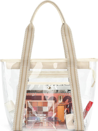 Buy 1, Get 1 FREE – Extra-Large Clear Mesh Beach Bag with 8 Pockets – ClearWave