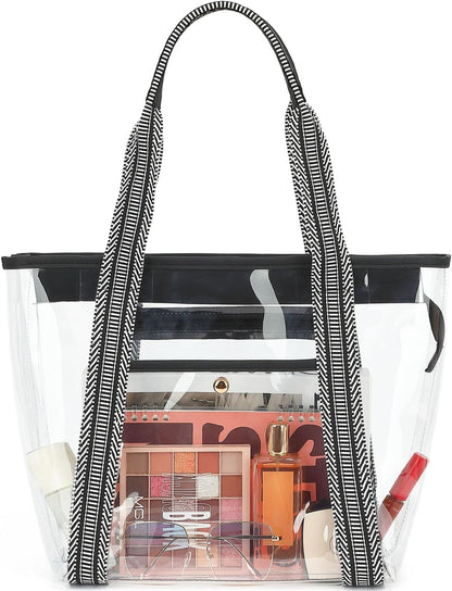 Buy 1, Get 1 FREE – Extra-Large Clear Mesh Beach Bag with 8 Pockets – ClearWave