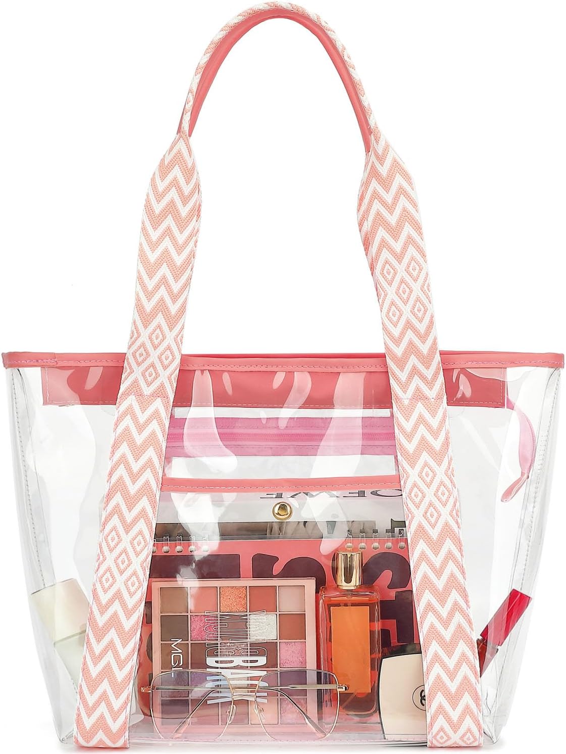 Buy 1, Get 1 FREE – Extra-Large Clear Mesh Beach Bag with 8 Pockets – ClearWave