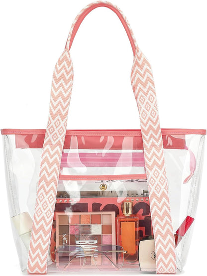 Buy 1, Get 1 FREE – Extra-Large Clear Mesh Beach Bag with 8 Pockets – ClearWave
