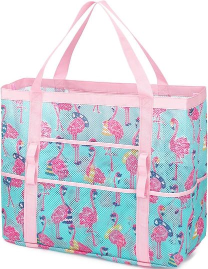 Buy 1, Get 1 FREE – Extra-Large Clear Mesh Beach Bag with 8 Pockets – ClearWave