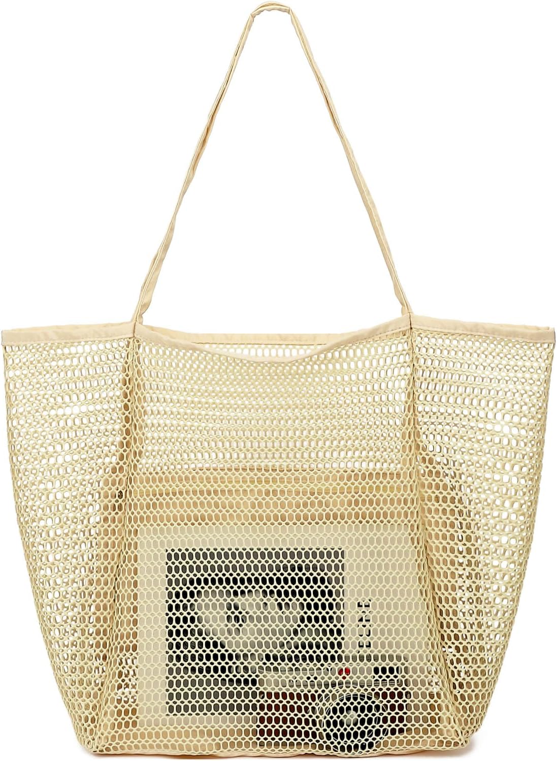 Buy 1, Get 1 FREE – Extra-Large Clear Mesh Beach Bag with 8 Pockets – ClearWave