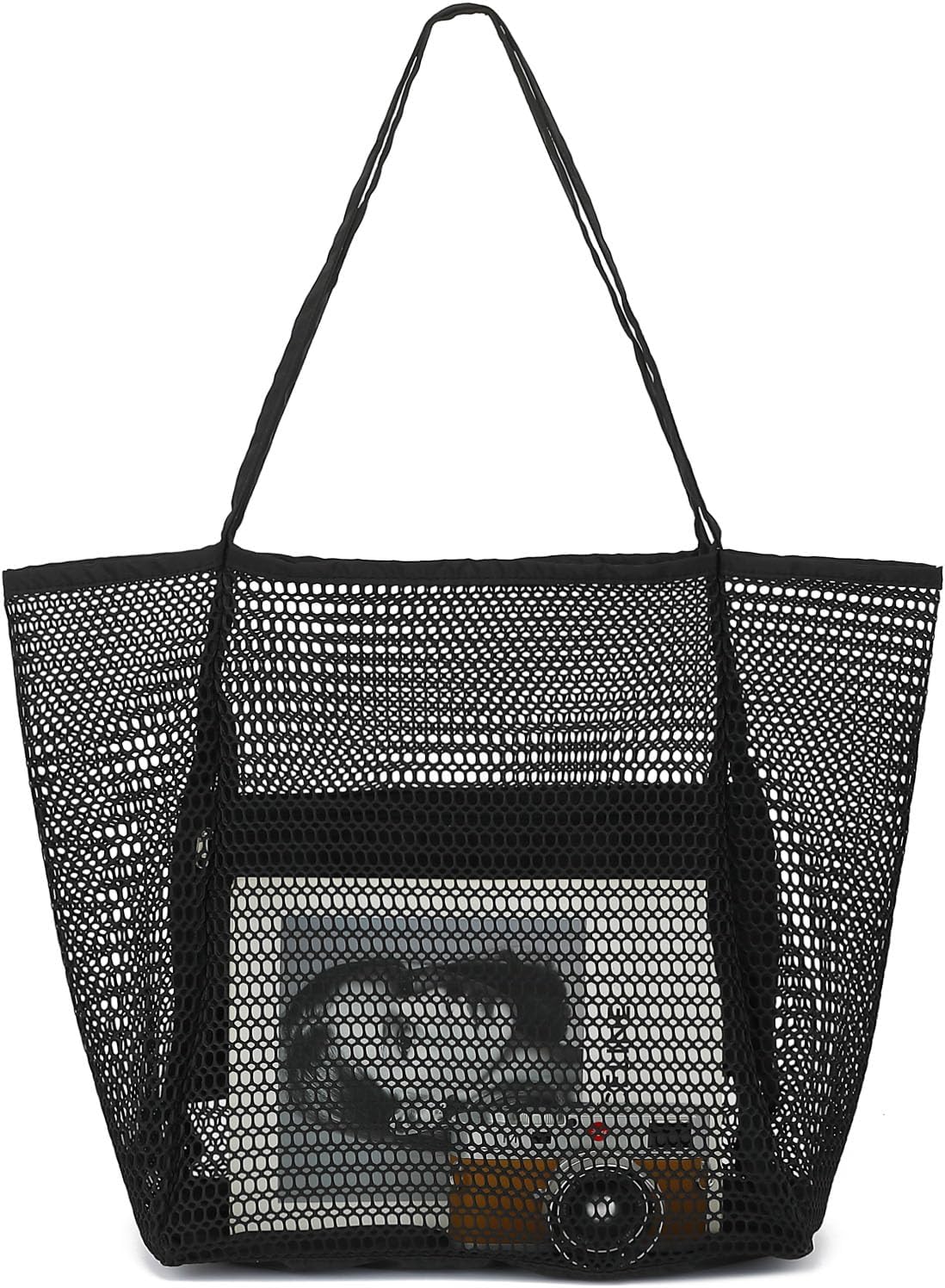 Buy 1, Get 1 FREE – Extra-Large Clear Mesh Beach Bag with 8 Pockets – ClearWave