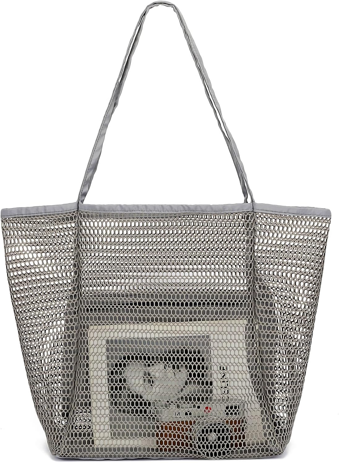 Buy 1, Get 1 FREE – Extra-Large Clear Mesh Beach Bag with 8 Pockets – ClearWave