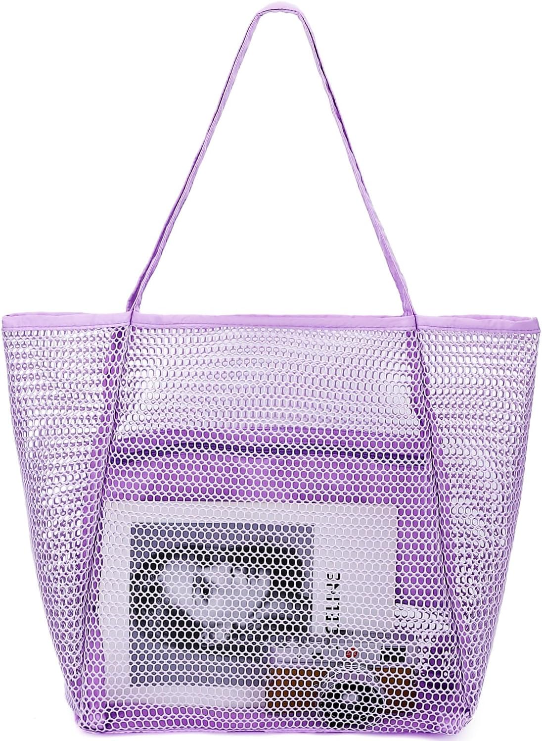 Buy 1, Get 1 FREE – Extra-Large Clear Mesh Beach Bag with 8 Pockets – ClearWave