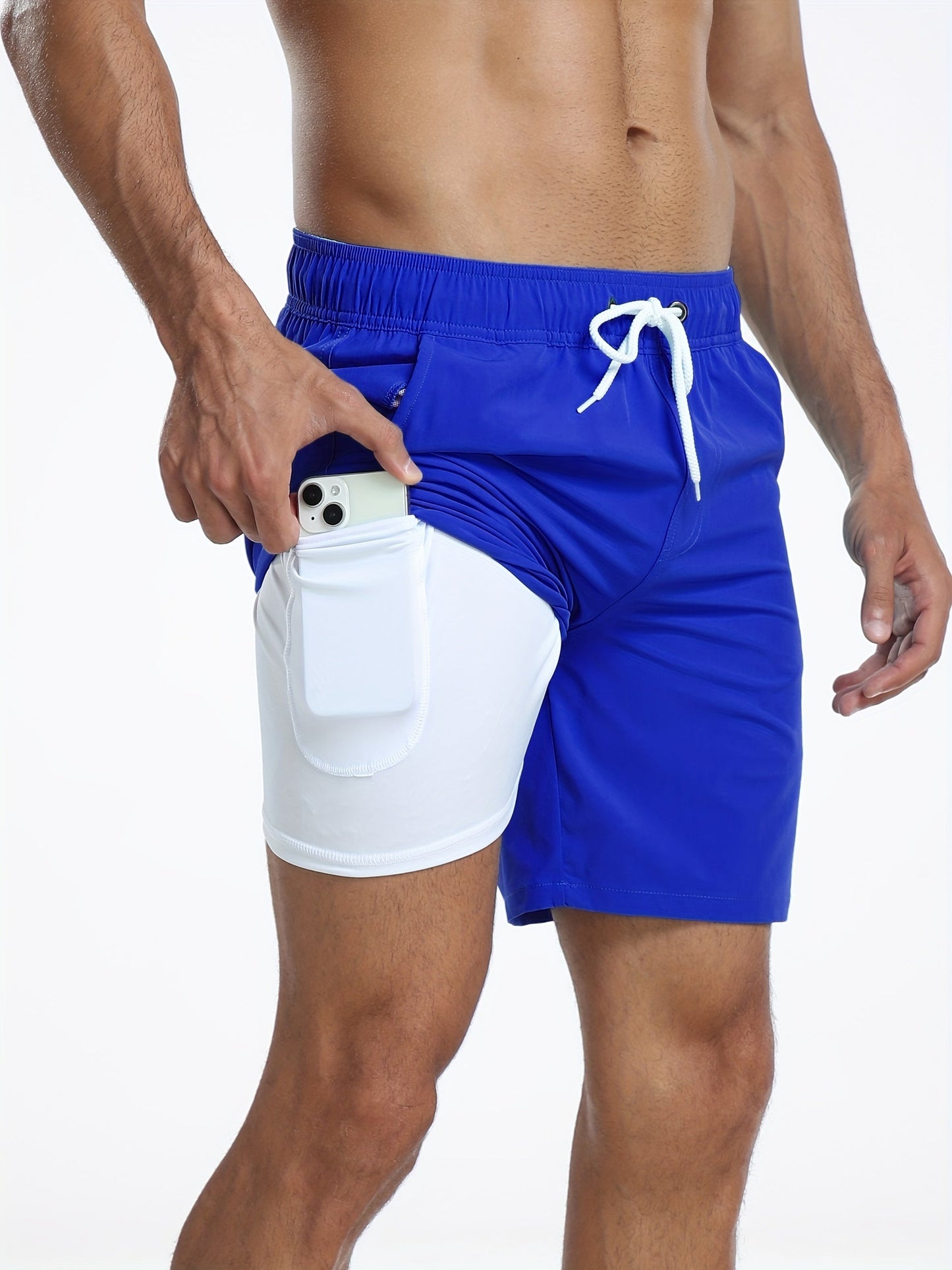 Quick-drying men's swim shorts with stretch & mobile phone pocket – Jonas