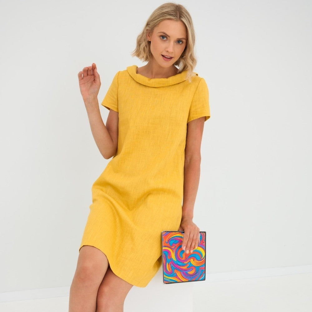 Linen summer dress, midi-length – Fenna