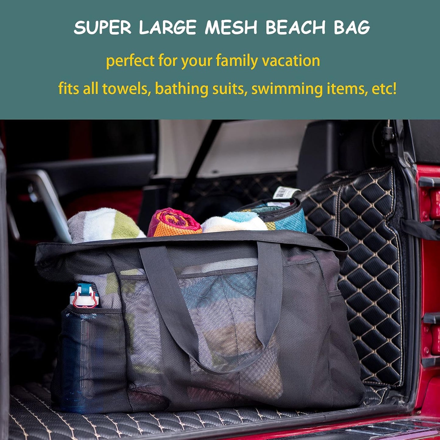 Extra-large mesh beach bag with zip – sand-free bag (Buy 1, get 1 FREE)