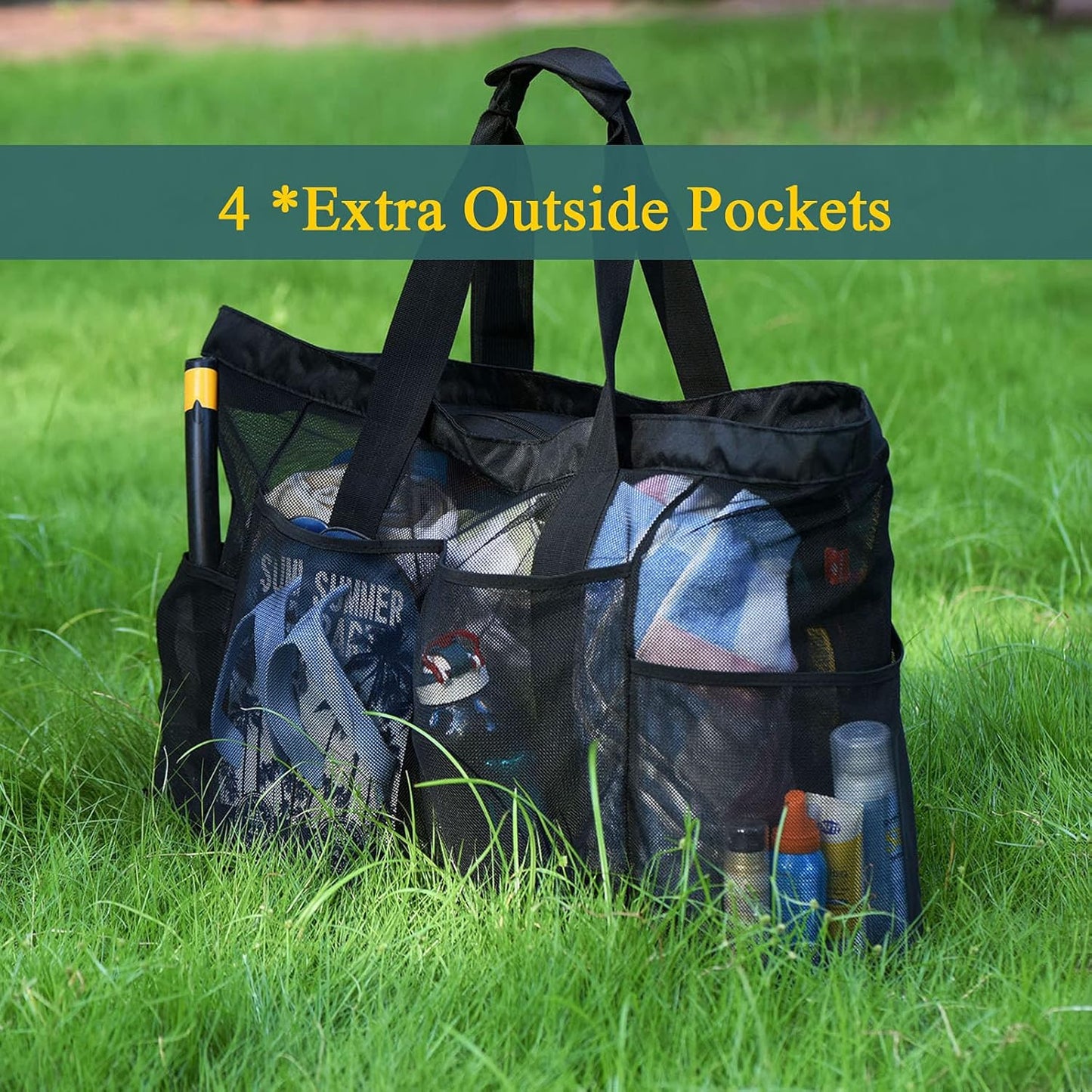 Extra-large mesh beach bag with zip – sand-free bag (Buy 1, get 1 FREE)