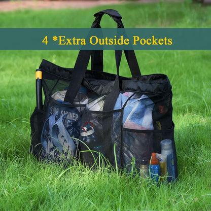 Extra-large mesh beach bag with zip – sand-free bag (Buy 1, get 1 FREE)