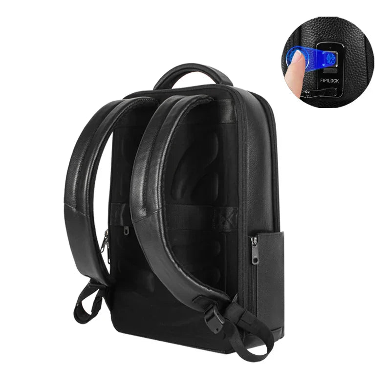 High-capacity men's business laptop backpack with fingerprint lock – anti-theft protection