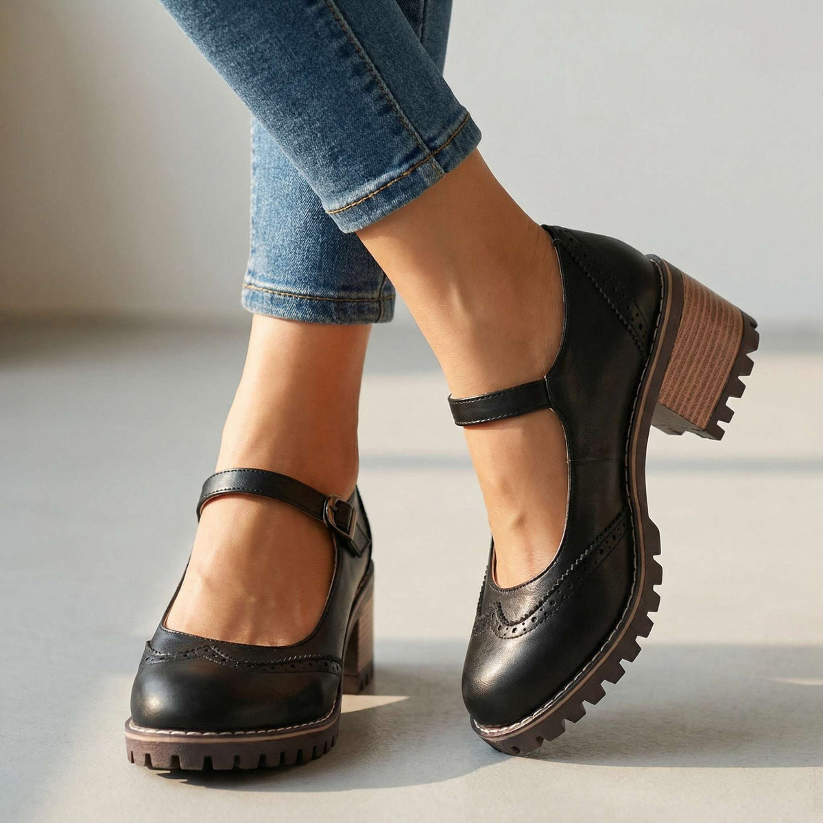 Vintage Women's Mary Jane Shoes with Adjustable Strap 1