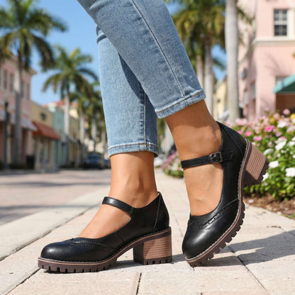 Women's Mary Jane Comfort Heels - Vintage Style Shoes 7