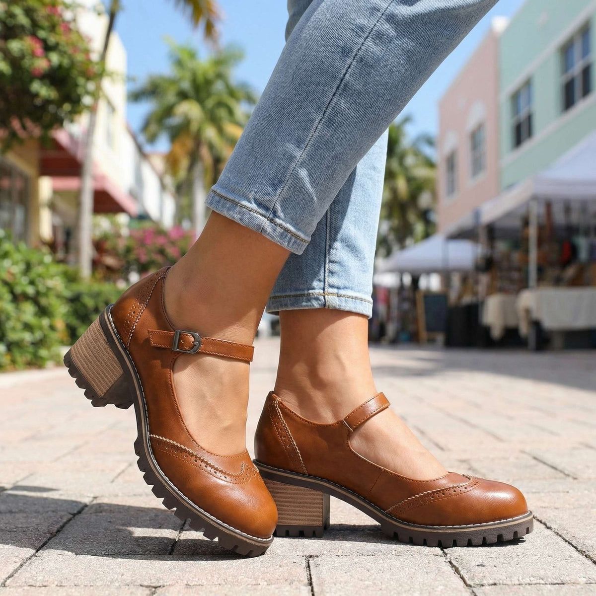 Women's Mary Jane Comfort Heels - Vintage Style Shoes 5