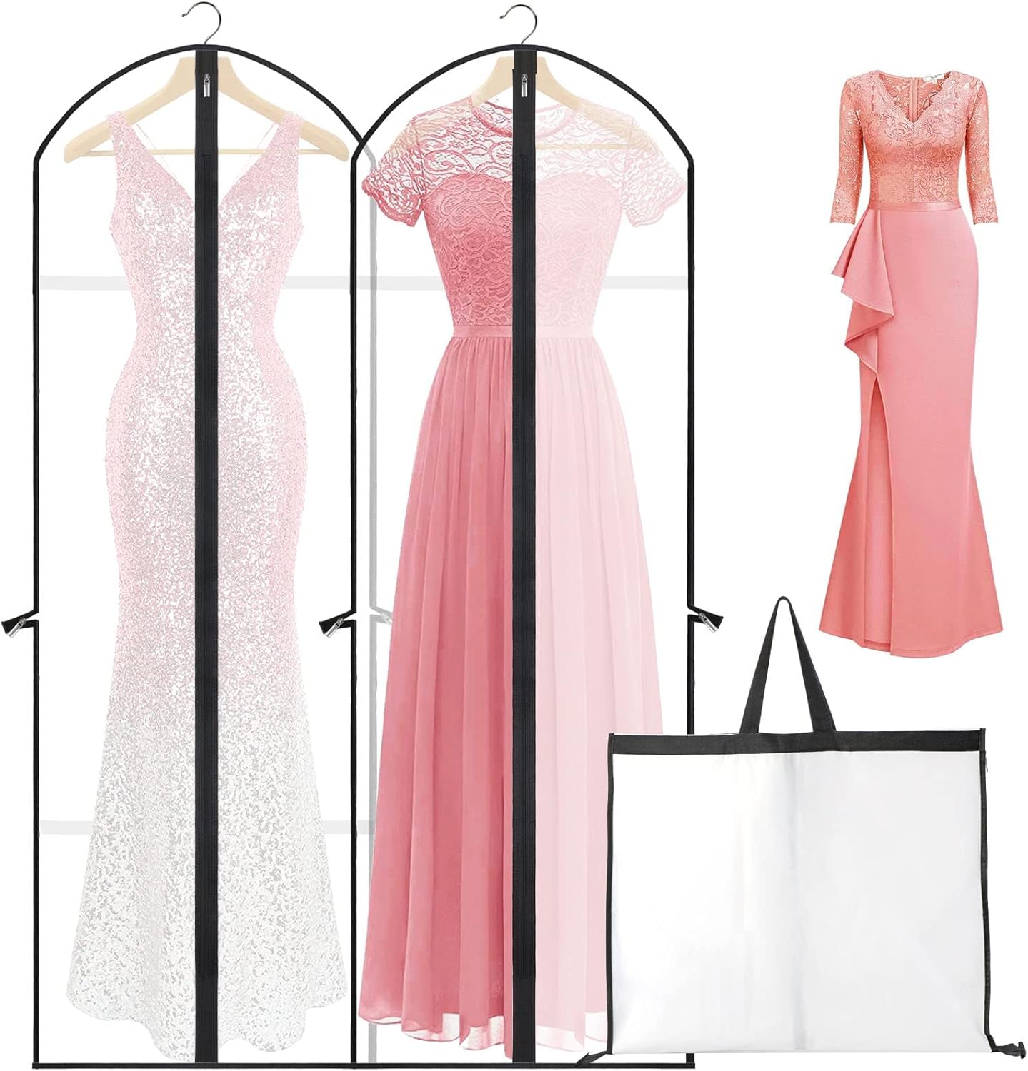 Extra-long garment bag for dresses & evening gowns – 180 cm protective covers with handles (Buy 1, Get 1 FREE)