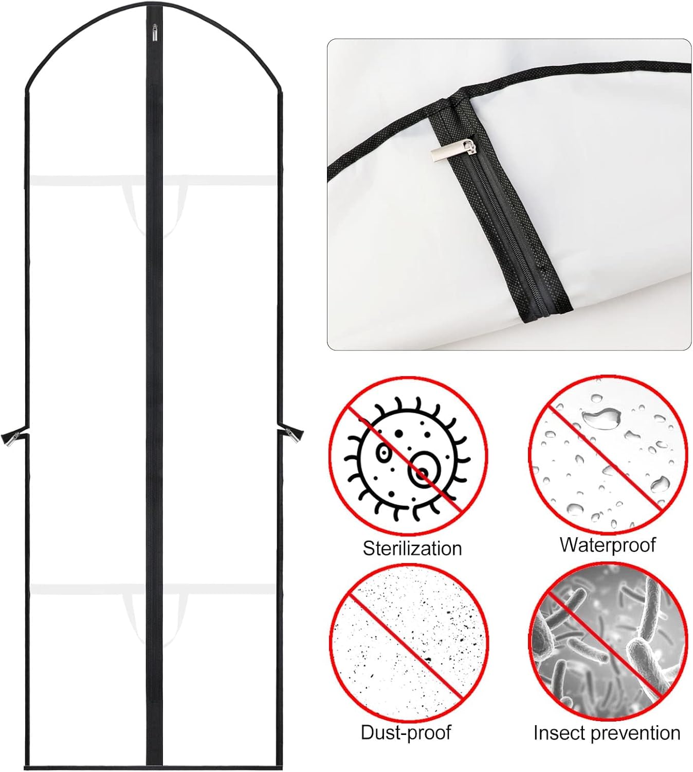 Extra-long garment bag for dresses & evening gowns – 180 cm protective covers with handles (Buy 1, Get 1 FREE)
