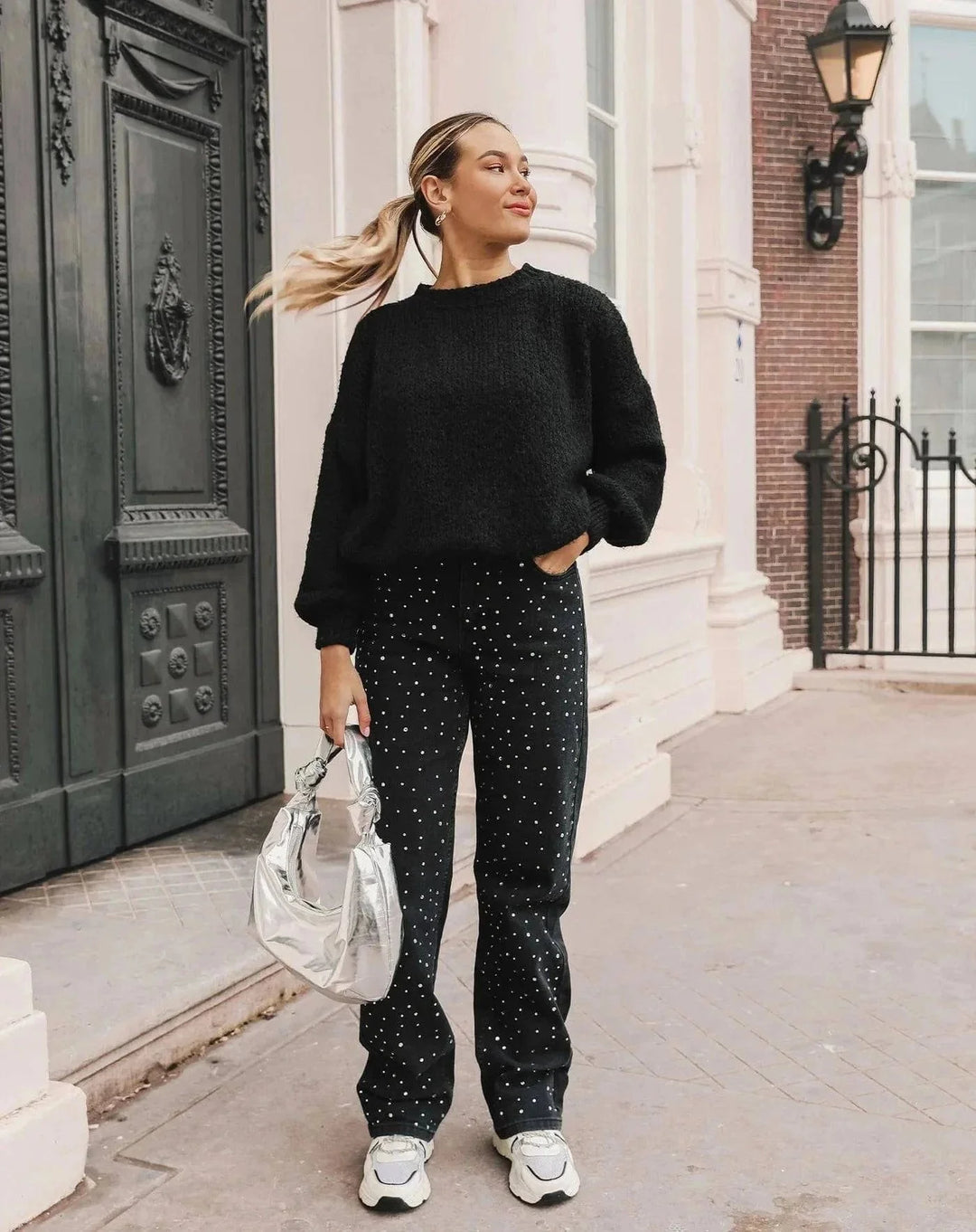 Ladies Glitter Jeans for a Sparkling Look - Jade