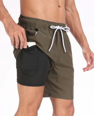Quick-drying men's swim shorts with stretch & mobile phone pocket – Jonas