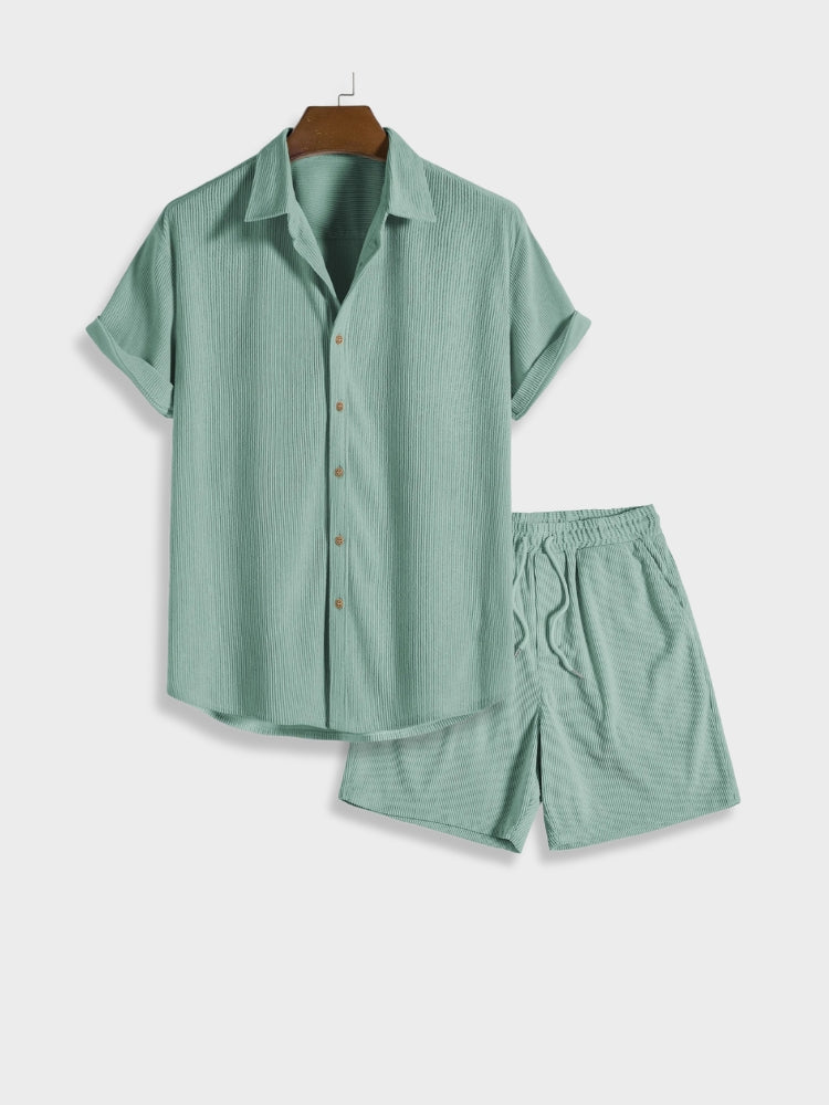 Men's corduroy shorts with button fastening – Sven