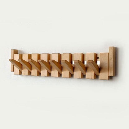 Light natural wood version with every hook folded out at an angle, showing the full row of hooks 6
