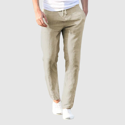 Men's Linen Pants with Drawstring Waist 2