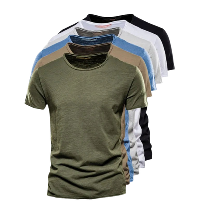 Men's Crew Neck T-Shirt with Slub Yarn Texture 10