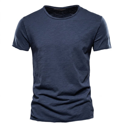 Men's Crew Neck T-Shirt with Slub Yarn Texture 2