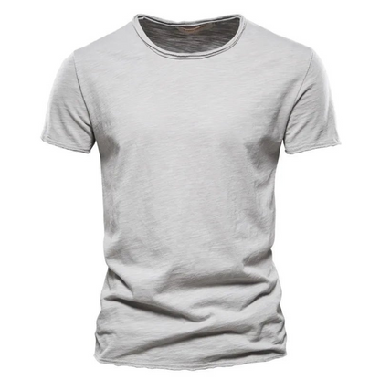 Men's Crew Neck T-Shirt with Slub Yarn Texture 4