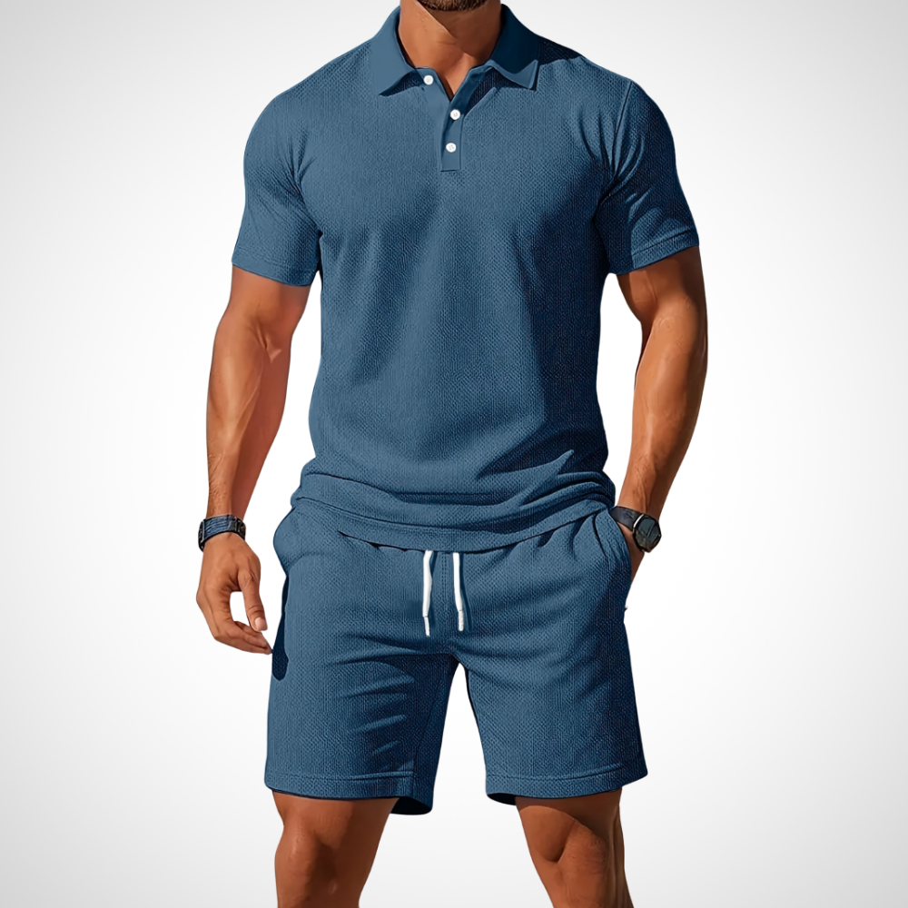 Casual polo shirt and shorts set for men – Enrico