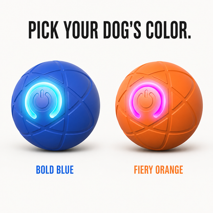Two balls side by side, one blue with cyan glow and one orange with pink glow 8