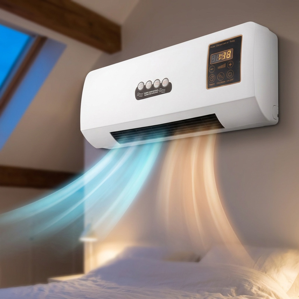 1800W Wall-Mounted AC Unit – 4-in-1 Cooling, Heating, Fan & Dehumidifier 1