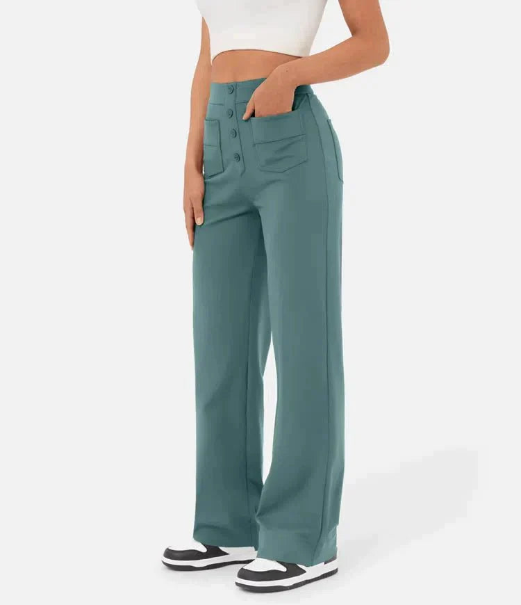 Elastic High Waist Women's Trousers - Isabeau