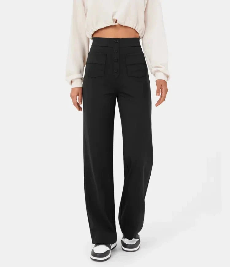 Elastic High Waist Women's Trousers - Isabeau