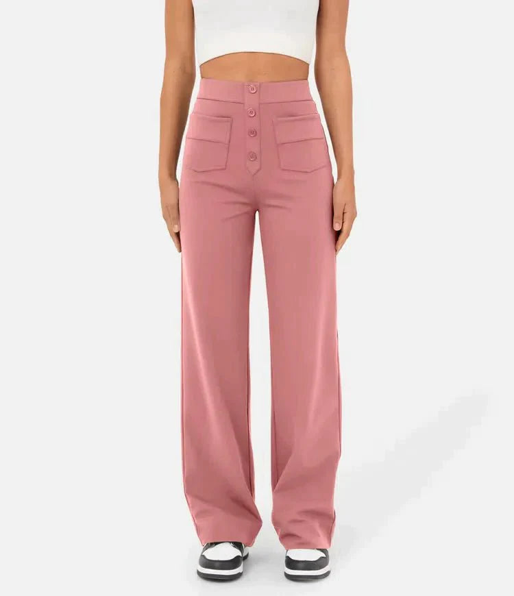 Elastic High Waist Women's Trousers - Isabeau
