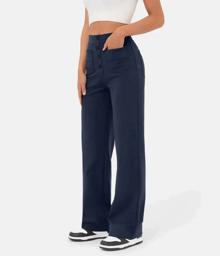 Elastic High Waist Women's Trousers - Isabeau