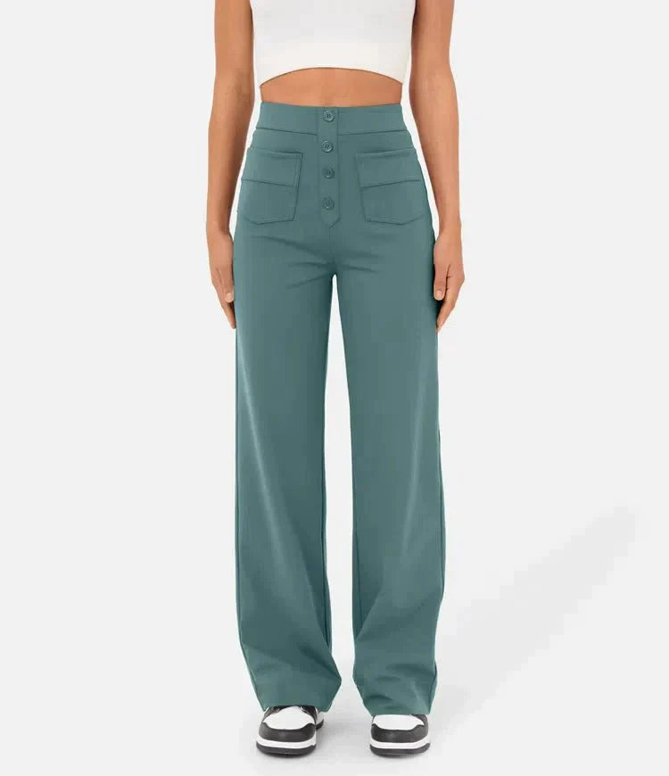 Elastic High Waist Women's Trousers - Isabeau