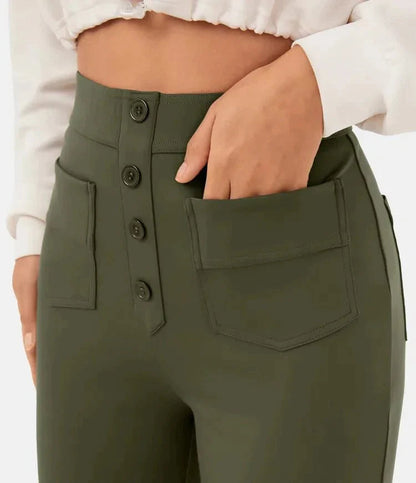 Elastic High Waist Women's Trousers - Isabeau
