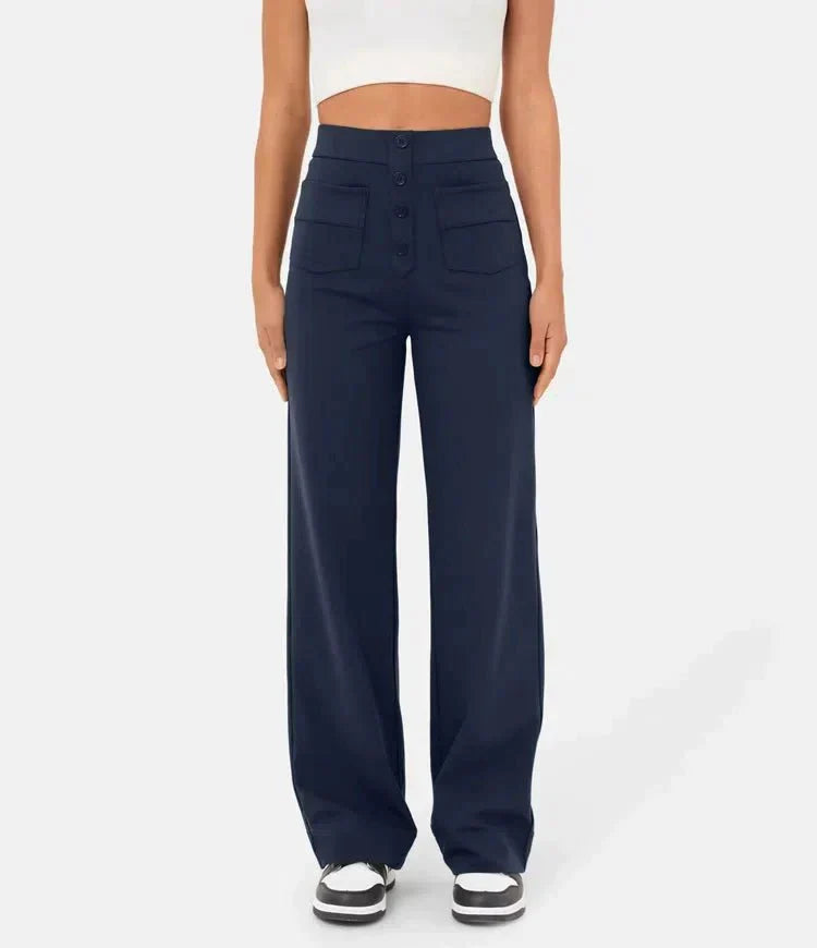 Elastic High Waist Women's Trousers - Isabeau