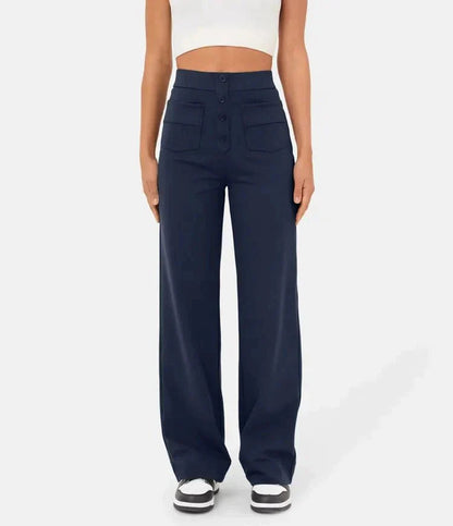 Elastic High Waist Women's Trousers - Isabeau