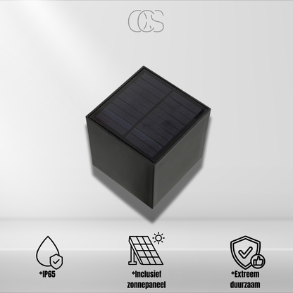 Luxe LED Solar Wall Light | Wireless IP65 Outdoor | Black 6